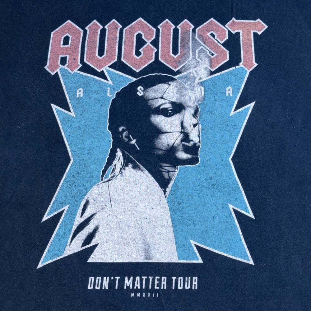 August Alsina‎ Don't Matter Tour Tee Shirt Black Graphic Concert Size L